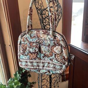 y2k teal & brown paisley bag